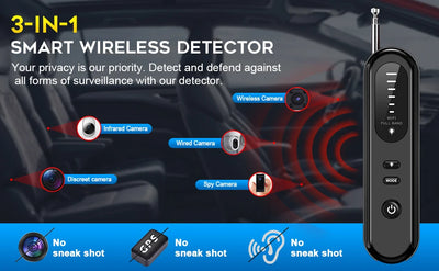Whizzhop™ Portable Hidden Camera, GPS Tracker and RF Detector