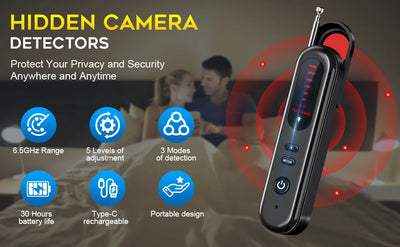 Whizzhop™ Portable Hidden Camera, GPS Tracker and RF Detector