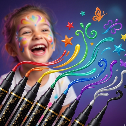 Whizzhop™ Safe Temporary Tattoo Pens – DIY Face Paint Markers for Skin Drawing