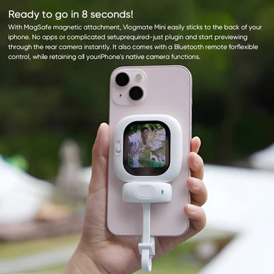 Whizzhop™ Magnetic Back Camera Selfie Monitor Vlogging Live for iPhone
