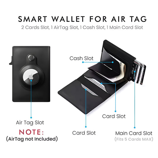 Whizzhop™ RFID Blocking Slim Card Wallet with Air Tag Positioning Slot
