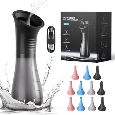 Whizzhop™ Water Powered Ear Cleaner with 11 Tips and 3 Pressure Setting for Clean