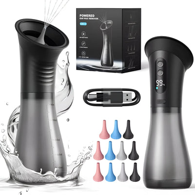 Whizzhop™ Water Powered Ear Cleaner with 11 Tips and 3 Pressure Setting for Clean