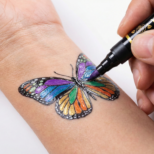 Whizzhop™ Safe Temporary Tattoo Pens – DIY Face Paint Markers for Skin Drawing