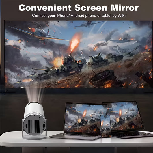 Whizzhop™ 4K Smart Projector with WiFi 6 & Bluetooth 5.0, Full HD 1080P Home Cinema Projector for Indoor & Outdoor Viewing