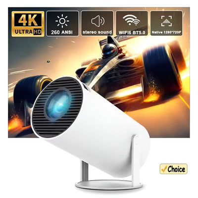 Whizzhop™ 4K Smart Projector with WiFi 6 & Bluetooth 5.0, Full HD 1080P Home Cinema Projector for Indoor & Outdoor Viewing