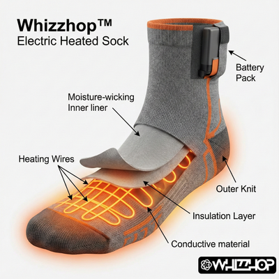 Whizzhop™ Electric Heated Socks for Men & Women – Rechargeable, Hiking & Cold Weather