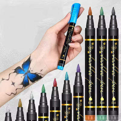 Whizzhop™ Safe Temporary Tattoo Pens – DIY Face Paint Markers for Skin Drawing