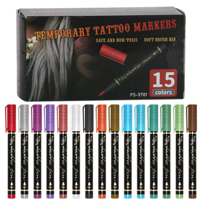 Whizzhop™ Safe Temporary Tattoo Pens – DIY Face Paint Markers for Skin Drawing